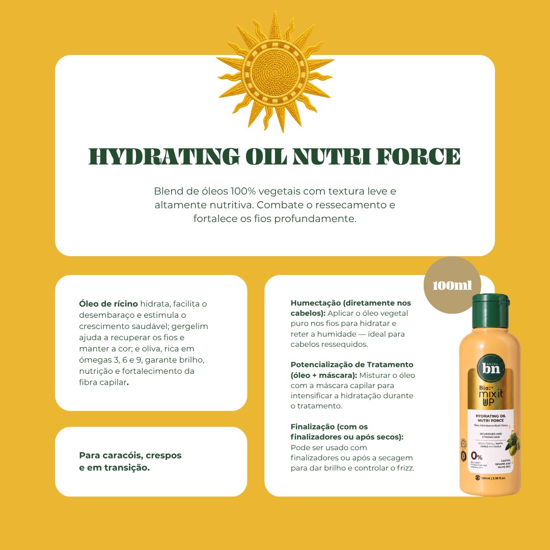 Óleo Hidratante Nutri Força para Caracóis
